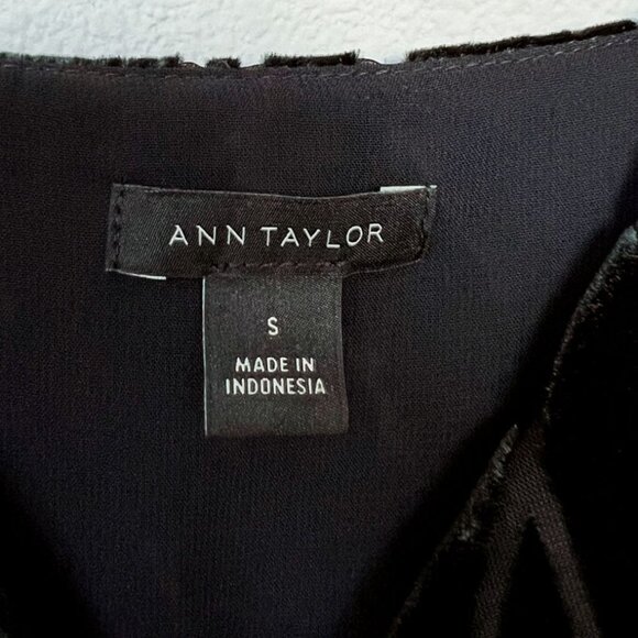 Ann Taylor Black Diamond Argyle Pattern Velvet Drapey Cami Top Small S $80 Lined - Picture 6 of 14